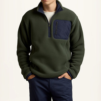 Logo personnalisé hommes polaire quart fermeture éclair pull veste décontracté vie ajusté Sherpa polaire veste pour hommes hiver