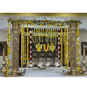 Tamilan boda tema antiguo Pooja decoración para el Reino Unido tradicional SUR DE LA India ceremonia escenario configuraciones tendencias decoraciones DST exportaciones - Product Image 1