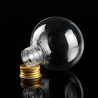 Boule ronde vide en plastique ampoule boissons tasse 50ml 100ml 150ml 250ml bouteilles transparentes pour animaux de compagnie étanche ampoule forme lait jus bouteille d'eau