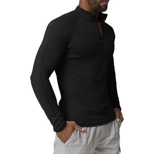เสื้อผ้ากีฬาผู้ชาย โพลีเอสเตอร์ผสมสแปนเด็กซ์ แบบรัดรูป แขนยาว ซิปครึ่งตัว สำหรับออกกำลังกาย ฟิตเนส เสื้อยืดผู้ชาย ฤดูใบไม้ร่วง - Product Image 4