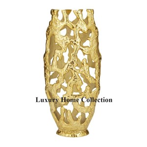Vase de designer en métal de style incroyable royal couleur dorée pour la pièce maîtresse de table et de mariage à la maison au meilleur prix au prix le plus bas - Product Image 1