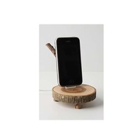 Support de téléphone portable en bois foncé moderne et luxueux, maintient le smartphone en toute sécurité, visionnage mains libres, recharge, accessoire de décoration de bureau