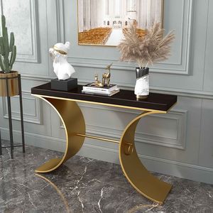 Large Rectangle Decorative Side Modern <b>Tables</b> Wall Side Handmade <b>White</b> Marble Top Brass Gold Base Elegant Furniture Side <b>Tables</b> - Product Image 4