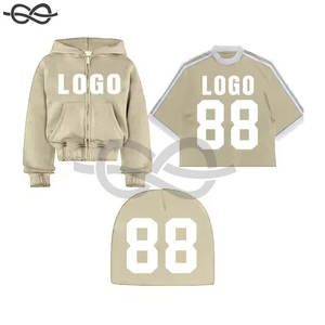 Survêtement unisexe en coton épais avec broderie appliquée, respirant et antibactérien, personnalisable, streetwear d'hiver - Product Image 4