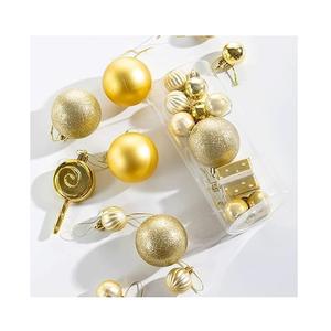 Vintage <b>Gold</b> Christmas Tree Balls Indoor Brass Home Decoration with Die Cutting Printing - Product Image 1