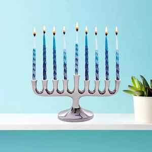 Bougeoirs Menorah au design personnalisé SH, élégants pots en métal argenté, prix de gros bas pour les coupes à huile de Noël - Product Image 5