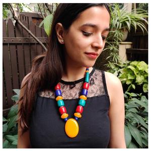 Collier de perles en résine géométrique à la mode avec chaîne de corde de couleur bonbon de style classique toutes les couleurs pour les amoureux - Product Image 5