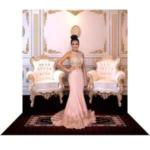 Elegante dama de noche fiesta Maxi vestido largo Formal A-Line vestido de dama de honor con encaje para invitados de boda - Product Image 2