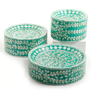 Bandejas de servicio redondas para madre de la perla, alta decoración de lujo, el diseño más vendido - Product Image 2