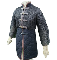 Demi-chaussette en maille d'acier doux faite à la main, rivetée à plat avec anneaux de fixation, pour chevalier médiéval, armure viking, pour événements de cosplay