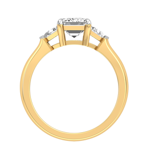 Women's 9K Yellow White Gold Radiant Cut Lab Grown Diamond Engagement Wedding <b>Band</b> <b>Ring</b> 2.1Cts VS Clarity EF Color IGI Certified - Product Image 4