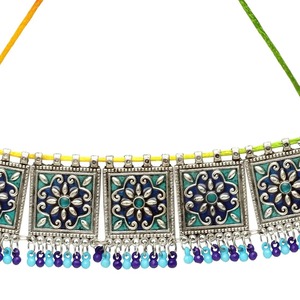 Collar de Diamantes Tribal Afgano Hecho a Mano, Accesorio de Moda Étnico Vintage, Joyería Tradicional para Mujer para Fiestas - Product Image 5