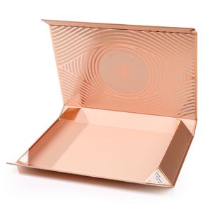 Boîte d'emballage cadeau de stratification mate personnalisable en gros pliable en carton à gaufrer estampage feuille d'or matériaux recyclés UV - Product Image 4
