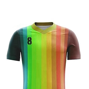 Ensembles de vêtements de football légers et respirants en polyester, unisexes, couleurs unies, maillot de football à manches courtes - Product Image 1