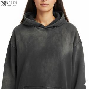 Top mode hommes 100% coton pull soleil fondu à capuche thermique hiver polaire avec motif imprimé haute qualité bas prix sweats à capuche - Product Image 4