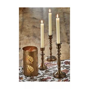 เชิงเทียนทองเหลืองโบราณที่ใส่เทียนตกแต่งคริสต์มาสเชิงเทียนแบบเรียวสำหรับตกแต่งแนววินเทจ - Product Image 5