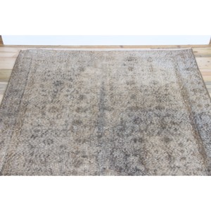 Tapis de 4,3 x 7,7 pieds, tapis turc vintage, tapis en laine vert beige à motifs floraux - Product Image 4