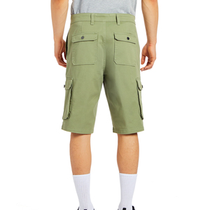 กางเกงยีนส์ขาสั้นของผู้ชายกางเกงขาสั้นหลายกระเป๋าทรงหลวมเข้ารูปเข่ากางเกงขาสั้นสีเขียวสำหรับผู้ชาย - Product Image 4