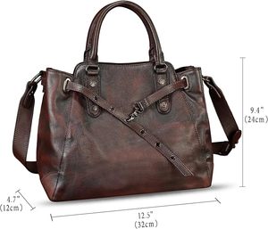 OEM personnalisé élégant élégant en cuir de vachette pour femmes sac fourre-tout véritable sac à bandoulière fabriqué à la main à la mode en gros - Product Image 4