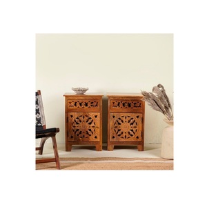 Gabinete rústico de madera maciza con cajones de almacenamiento de gran capacidad, secciones abiertas para exhibición de libros, sala de estar, Hospital y uso escolar - Product Image 1