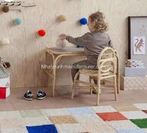 2 seater wicker <b>chair</b> made of natural rattan for children, Student furniture, Party decoration for children - Product Image 2