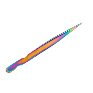 Pince à épiler d'extension de cils à bouts droits incurvés en acier inoxydable Outil de beauté personnalisé de marque privée Pince à épiler à volume - Product Image 4