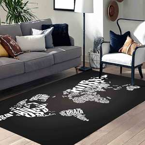 Alfombra con Mapa del Mundo: Alfombra Moderna Antideslizante con Estampado Decorativo, Alfombra de Chenilla - Product Image 2