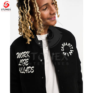 Veste universitaire unisexe à manches longues, design personnalisé, prix d'usine, tricotée, pour l'hiver, avec décoration en fourrure, couleur personnalisable, style décontracté - Product Image 4