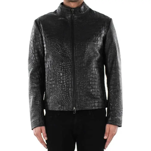 Vente chaude nouvelle mode hommes veste coupe-vent veste en cuir plaqué crocodile - Product Image 1