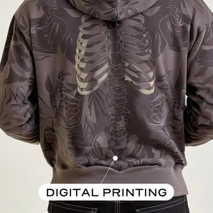 เสื้อฮู้ดโอเวอร์ไซส์ผ้าฝ้ายเฟรนช์เทอร์รี่ 100% สำหรับฤดูหนาว แบบยูนิเซ็กซ์  ปักโลโก้ลายพิมพ์ ล้างสีแบบแอซิดวอช  ขาดเซอร์ๆ สไตล์สตรีทแวร์ - Product Image 3