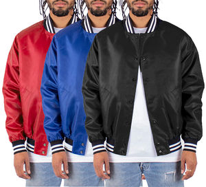 Chaquetas de satén personalizadas para hombre Chaqueta de equipo deportivo de satén de béisbol Tasa de venta total 2025 Chaqueta de satén - Product Image 5