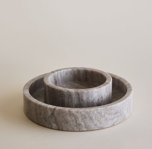Bol décoratif de luxe en pierre de lavento aspect marbre de première qualité pièce maîtresse élégante plat de service en pierre naturelle fait à la main maison intemporelle - Product Image 2