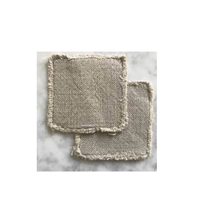 Dessous de verre en pierre de coton et de lin de style napperon de forme carrée tissé à la main pour cuisine et emballage fait main - Product Image 3
