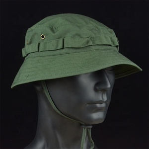 Men Foldable Wide Brim Sun Hat Summer Outdoor Camouflage Fisherman Hat With <b>Rope</b> Custom logo Hat - Product Image 3