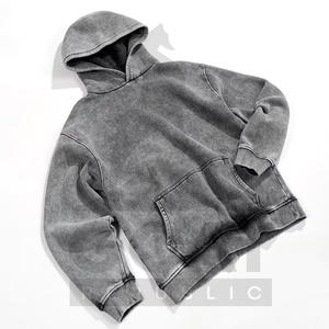 Nouveauté Arrivée récente Hiver Casual Acid Wash Personnalisé Hommes Polaire Streetwear Coupe régulière Coton mélangé Sweats à capuche Adultes - Product Image 3
