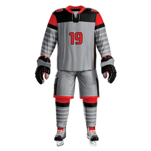 Custom Made High Quality 100% <b>Polyester</b> Breathable Lightweight Quick Dry Ice Hockey Uniform OEM Service Available - Product Image 1