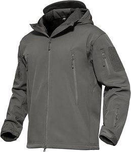 Chaqueta Softshell cálida de invierno para hombre, abrigo impermeable con forro polar para exteriores con capucha extraíble, chaqueta de talla grande para hombre al aire libre - Product Image 1