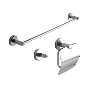 Kit di accessori da bagno a parete in metallo cromato a 3 pezzi di Koricini - Product Image 3