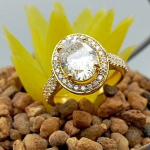 Custom Fancy Solitaire OVAL SHAPE VVS Moissanite Fine Jewelry Set 100% Satisfacción Garantizada 14K 18K Oro 925 Plata - Product Image 6