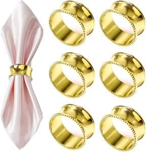 Gold Napkin Holder <b>Ring</b>, Hammered <b>for</b> Wedding, Birthday, Anniversary, Christmas, Holiday, Dining Party Table Setting Decoration - Product Image 3