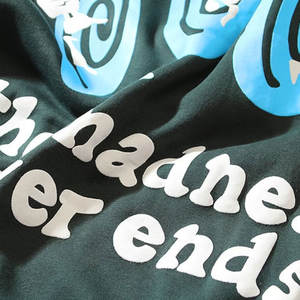 Sudaderas con capucha de peso medio de gran tamaño con estampado de algodón básico mezclado de calidad superior ropa informal sudaderas con capucha con estampado de algodón - Product Image 6