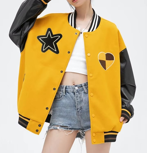 Veste de bombardier universitaire personnalisée de qualité supérieure pour les femmes manteau d'extérieur à manches longues avec boutons de travail tenues élégantes couleur unie confortable - Product Image 4