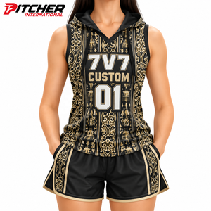 Maillots de football américain pour femmes en gros, conception personnalisée, séchage rapide, tenues d'équipe pour acheteurs américains, faible MOQ - Product Image 3