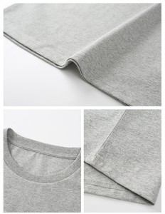 เสื้อยืดคอกลมแขนสั้นทรงโอเวอร์ไซส์สำหรับผู้ชาย คุณภาพสูง ระบายอากาศได้ดี ผ้าฝ้าย 100% ลายเรียบ ดีไซน์ไหล่ตก ปรับแต่งได้ - Product Image 5