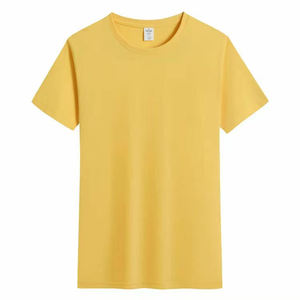 Oem logotipo personalizado verano suelta algodón camiseta cuello redondo publicidad TRABAJO ROPA Color sólido 180gsm camiseta para hombres - Product Image 4