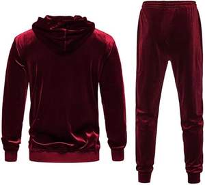 2025 hommes 2 pièces à manches longues survêtement velours survêtement quart fermeture éclair chemise élastique pantalon velours automne tenue décontractée ensemble de survêtement - Product Image 2
