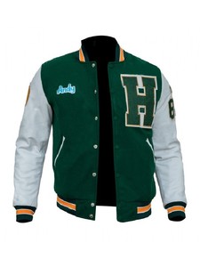 Vestes universitaires à col montant en chenille personnalisées de haute qualité avec logos brodés sur le devant - Product Image 4