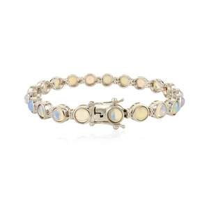 Bracelet de déclaration opale éthiopienne véritable coupe ronde pour femmes en argent massif 925 meilleur vendeur pour cadeau fête article en gros en vrac - Product Image 3