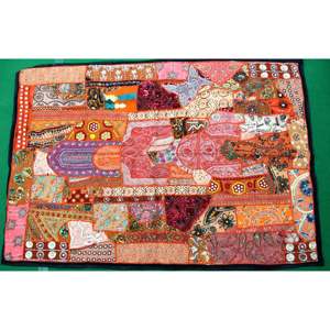 Indian Bohemian <b>Wall</b> Hanging Embroidered Tapestry Orange Abstract Cotton Fabric Outdoor Office Halloween Christmas <b>Wall</b> <b>Decor</b> - Product Image 1