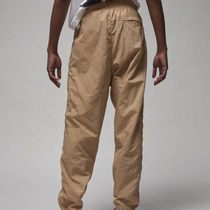 Pantalon coupe-vent en nylon de qualité supérieure pour hommes, patchwork avec logo personnalisé et rayures droites et incurvées, style décontracté - Product Image 2